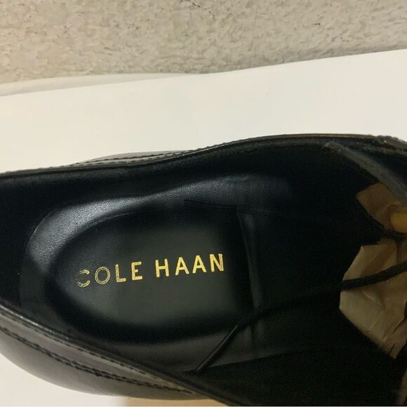 Cole Haan Mens Ross Dustin Black Cap Brogue Oxford Dress Shoes C26638 Size 9 - Picture 5 of 14